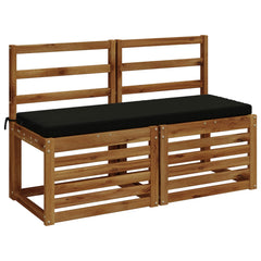 vidaXL Bench Cushions SOEST 2 pcs 100% Polyester Black 120 x 40 x 5 cm 3
