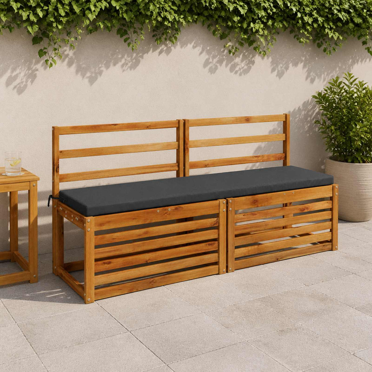 vidaXL Bench Cushions SOEST 2 pcs 100% Polyester Dark Blue 1