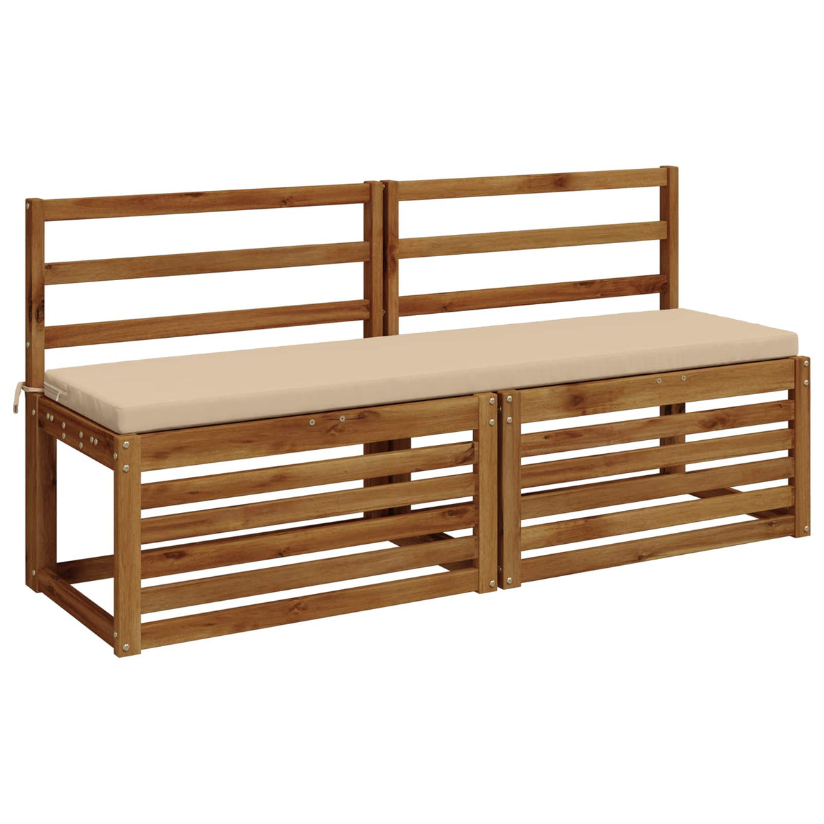vidaXL Bench Cushions SOEST 2 pcs 100% Polyester Cream 140 x 40 x 5 cm 3