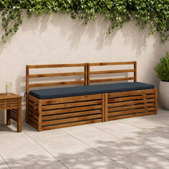 Bench Cushions SOEST 2 pcs 100% Polyester 180 x 40 x 5 cm Melange Dark blue