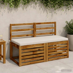 vidaXL Bench Cushions SOEST 2 pcs 100% Polyester White 110 x 50 x 5 cm 1