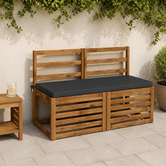 vidaXL Bench Cushions SOEST 2 pcs 100% Polyester Dark Blue 1