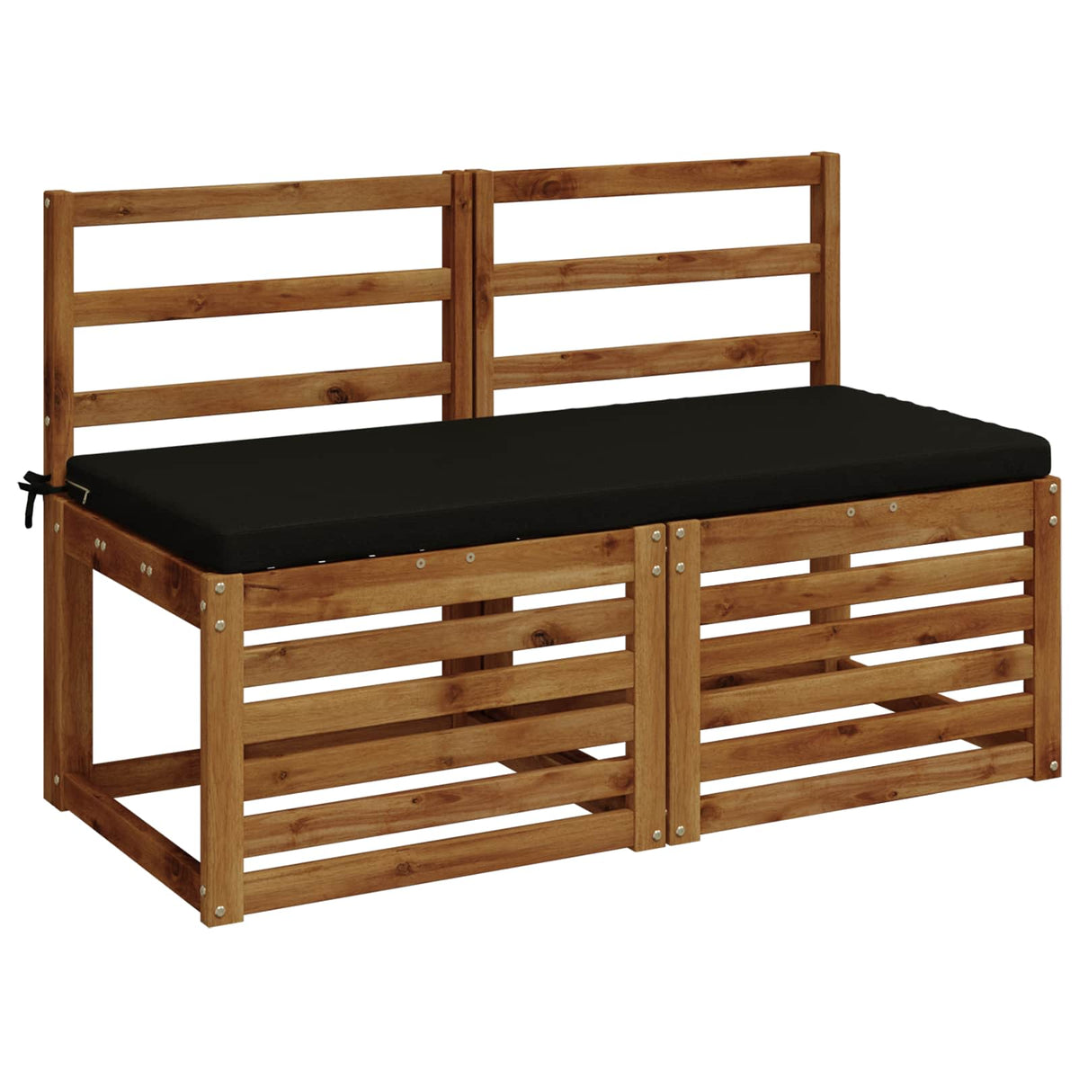 vidaXL Bench Cushions SOEST 2 pcs 100% Polyester Black 110 x 50 x 5 cm 3