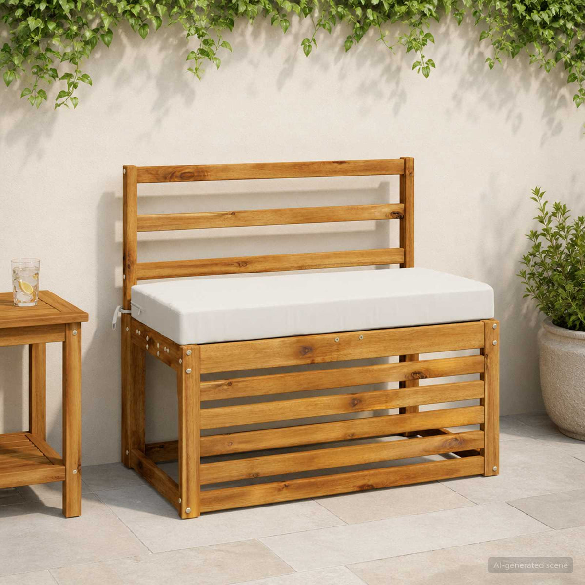 vidaXL Bench Cushions SOEST 2 pcs 100% Polyester White 80 x 40 x 8 cm 1