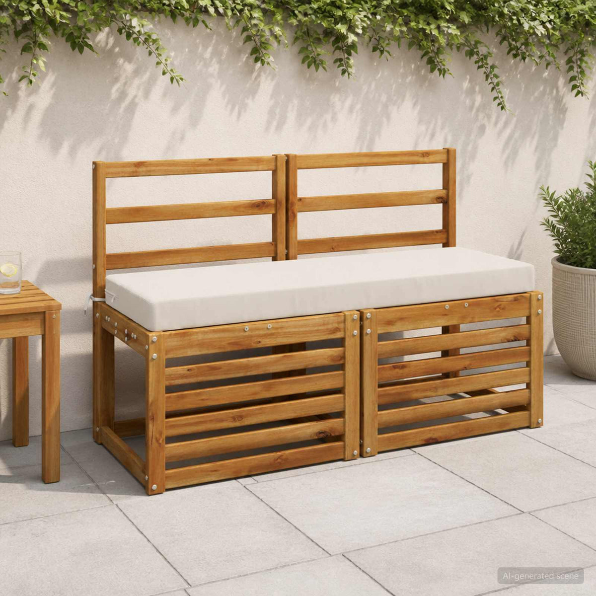 Bench Cushions SOEST Polyester Melange White
