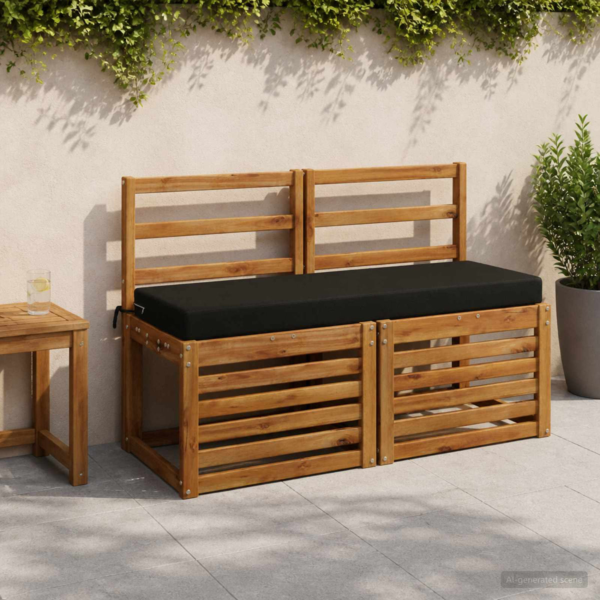 Bench Cushions SOEST Polyester Melange Black