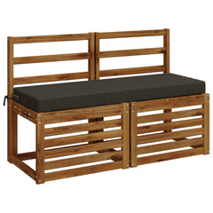 Bench Cushions SOEST 2 pcs 100% Polyester 100 x 40 x 8 cm Melange Anthracite