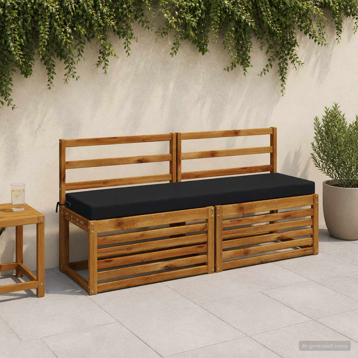 vidaXL Bench Cushion SOEST 100% Polyester Dark Blue 160 x 40 x 8 cm 1