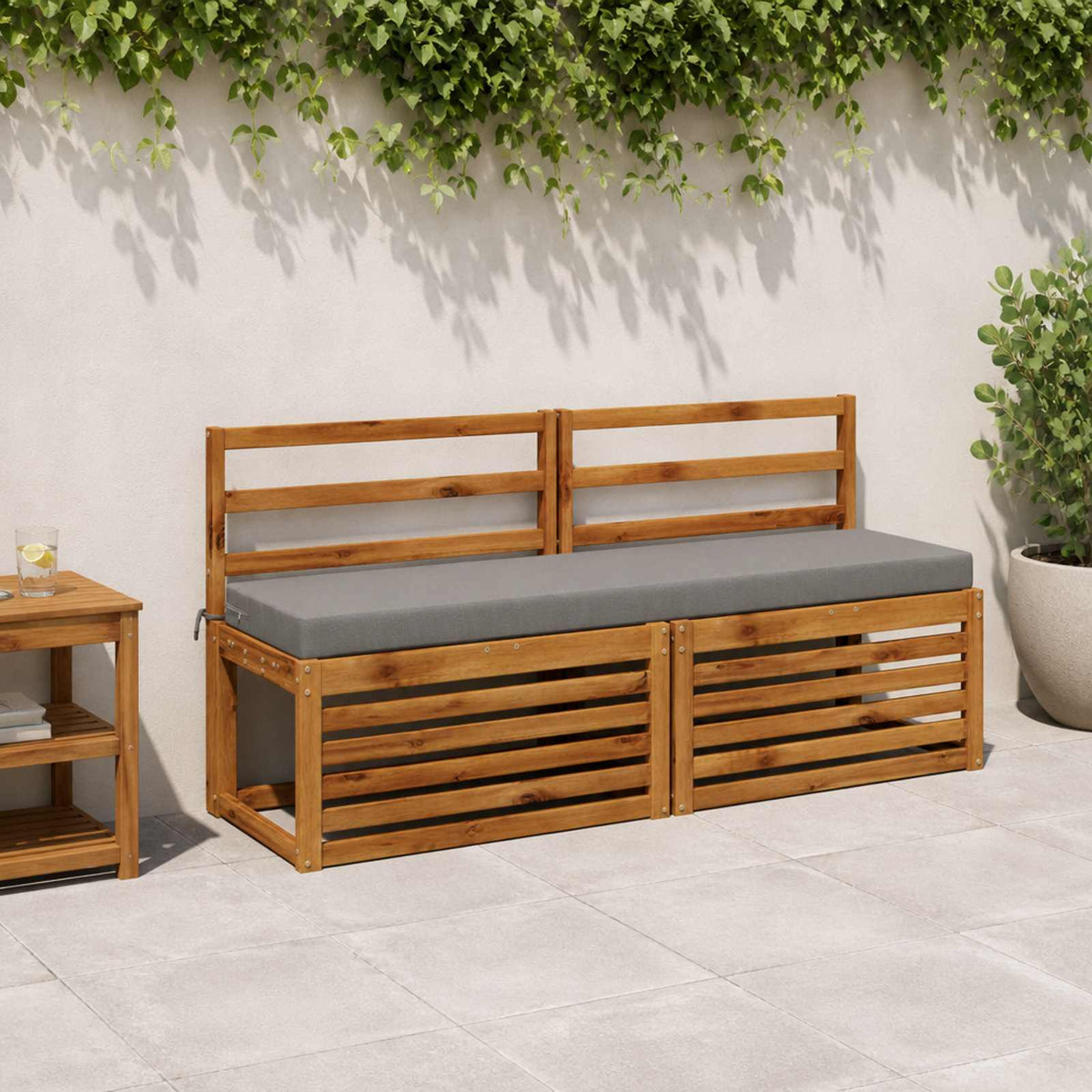 Bench Cushion SOEST 100% Polyester Melange in Grey