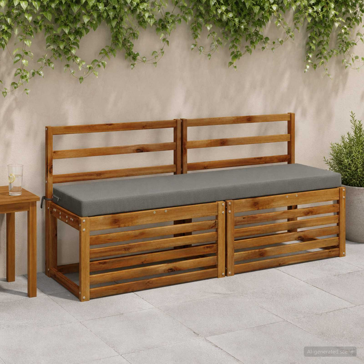 vidaXL Bench Cushion SOEST 100% Polyester Grey 160 x 40 x 8 cm 1
