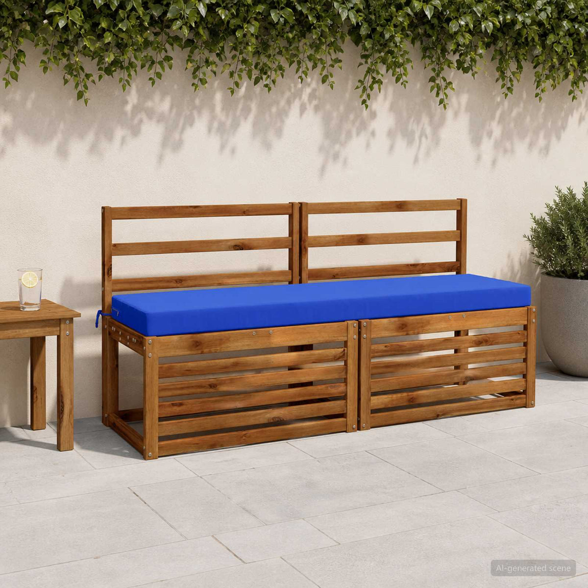 vidaXL Bench Cushion SOEST 100% Polyester Royal Blue 160 x 40 x 8 cm 1