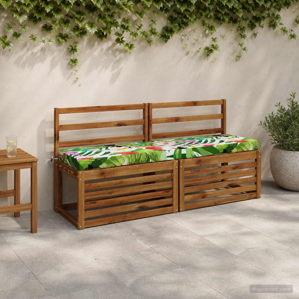 vidaXL Bench Cushion SOEST 100% Polyester Multicolour 160 x 40 x 8 cm 1