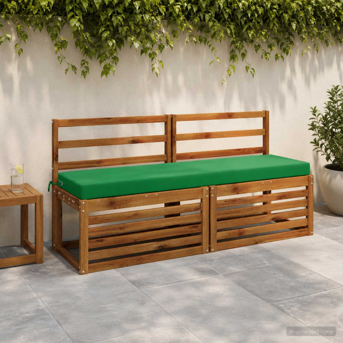vidaXL Bench Cushion SOEST 100% Polyester Green 160 x 40 x 8 cm 1