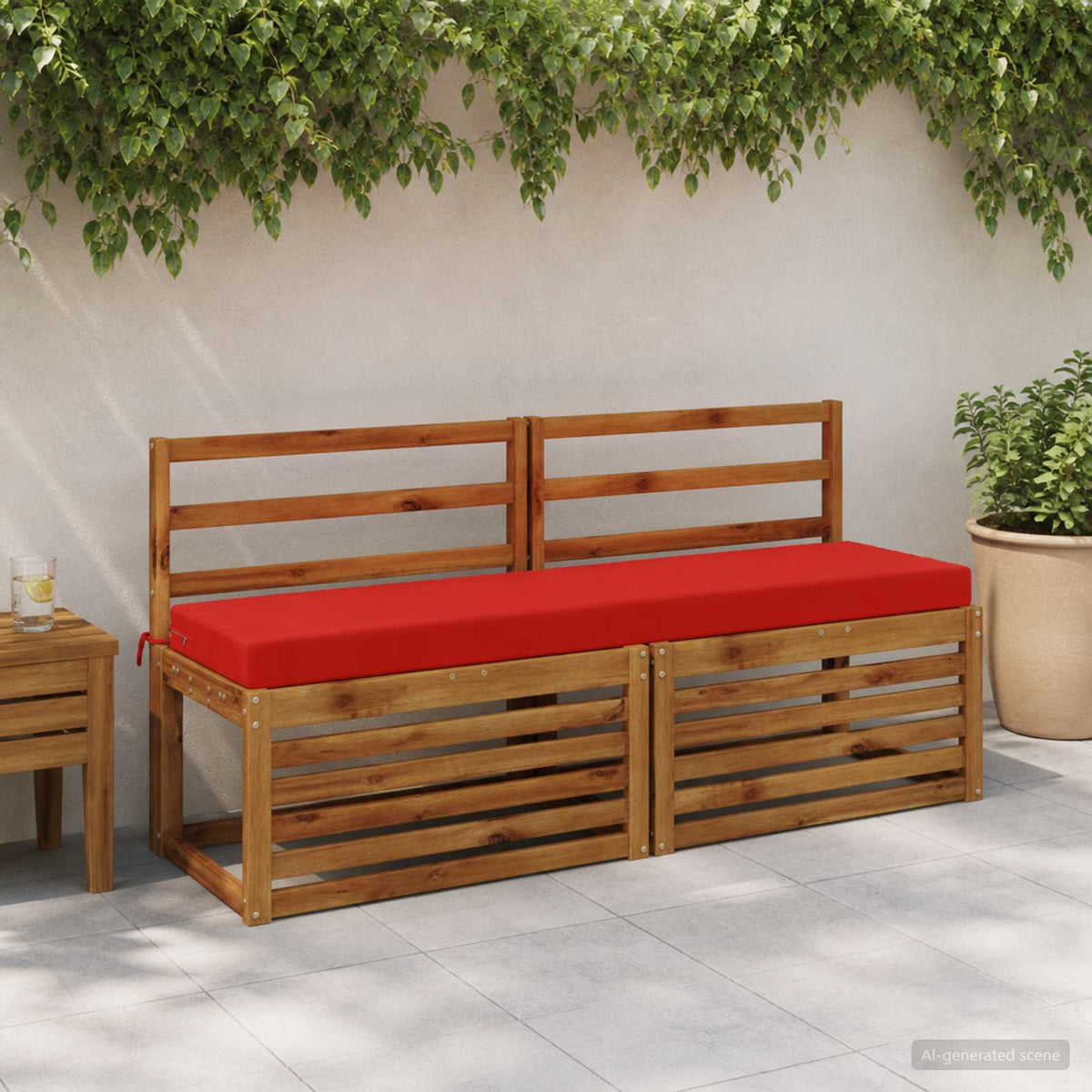 vidaXL Bench Cushion SOEST 100% Polyester Red 160 x 40 x 8 cm 1
