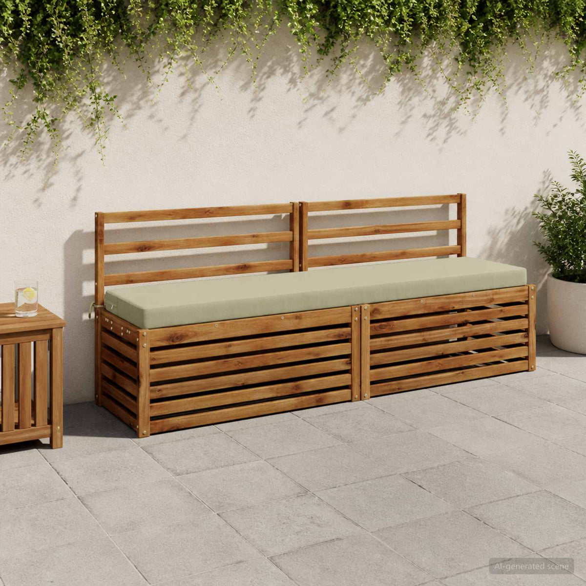 Bench Cushion SOEST Polyester Melange Light green