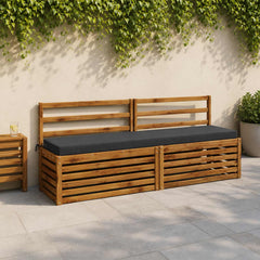 Bench Cushion SOEST 100% Polyester 200 x 40 x 8 cm Melange Dark blue