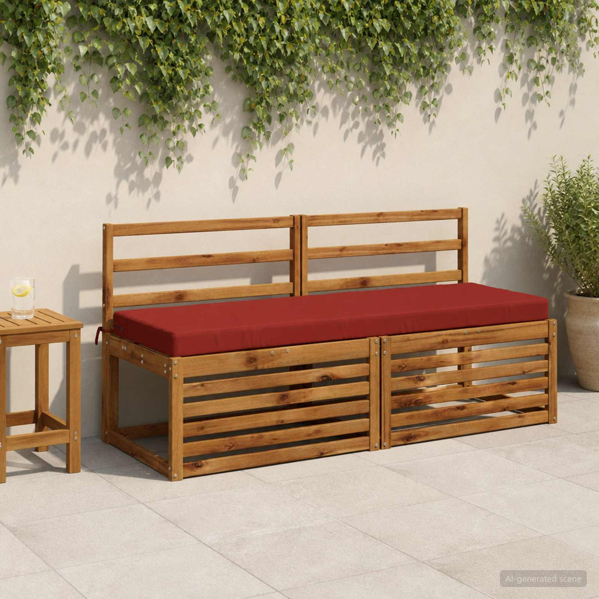 vidaXL Bench Cushion SOEST 100% Polyester Red 140 x 50 x 8 cm 1