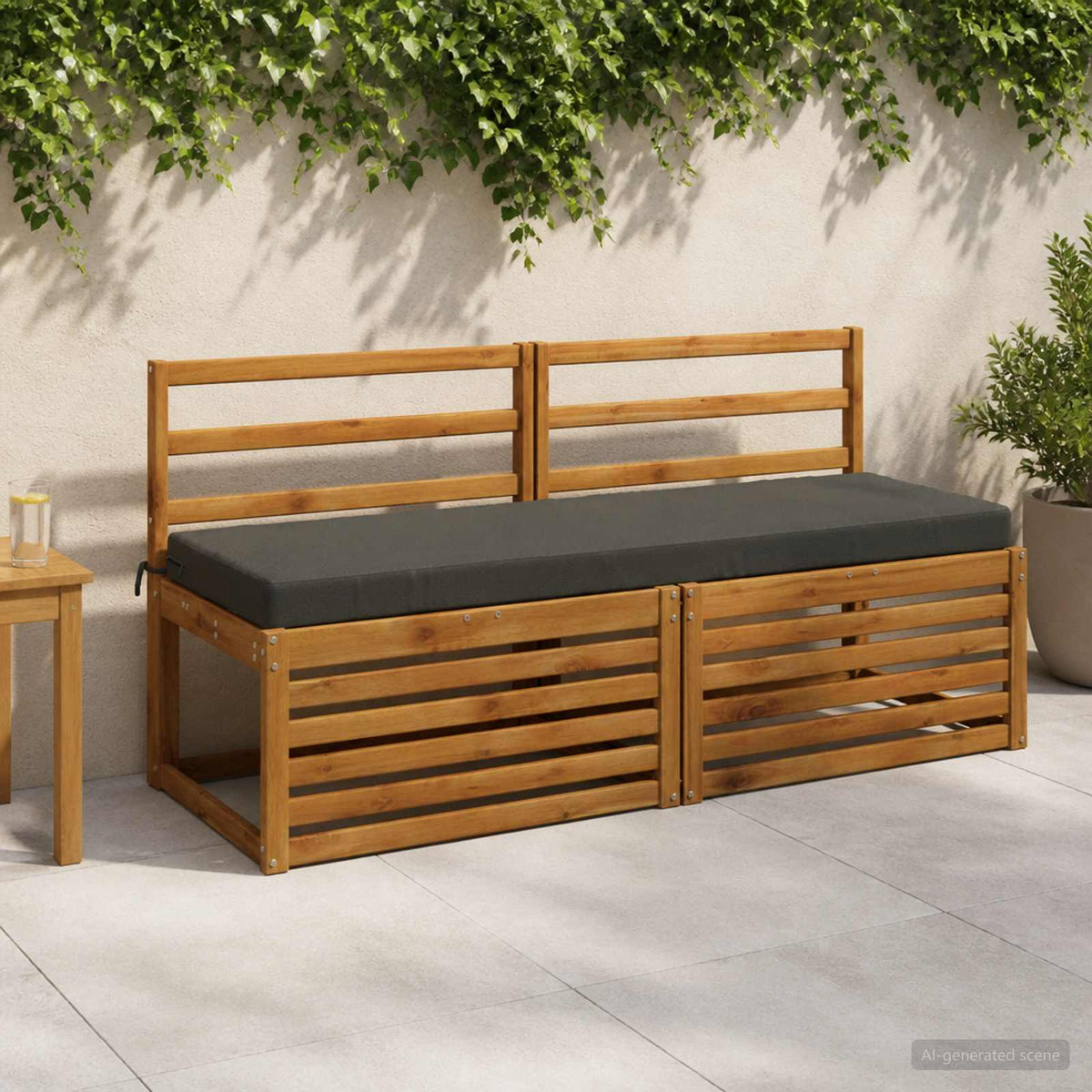 vidaXL Bench Cushion SOEST 100% Polyester Anthracite 140 x 50 x 8 cm 1