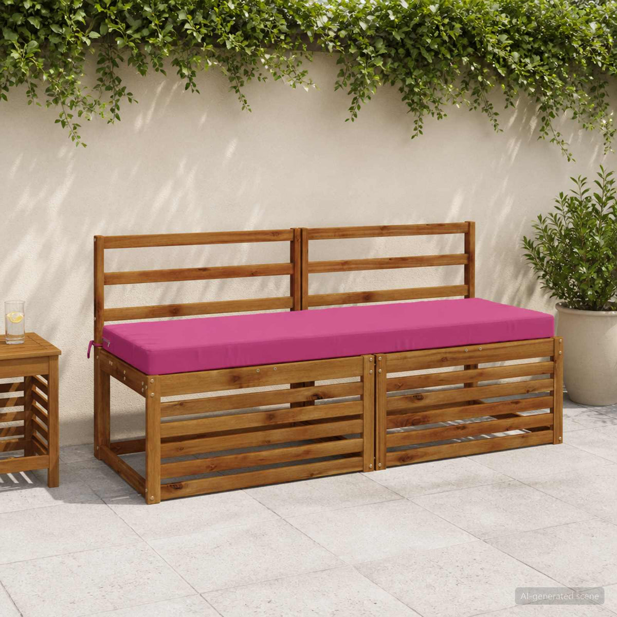 vidaXL Bench Cushion SOEST 100% Polyester Pink 140 x 50 x 8 cm 1