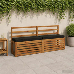 vidaXL 2-Piece Bench Cushions VUGHT 2 pcs 100% Polyester Black 1