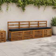 vidaXL 2-Piece Bench Cushions VUGHT 2 pcs 100% Polyester Black 1