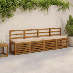 vidaXL 2-Piece Bench Cushions VUGHT 2 pcs 100% Polyester Cream 1