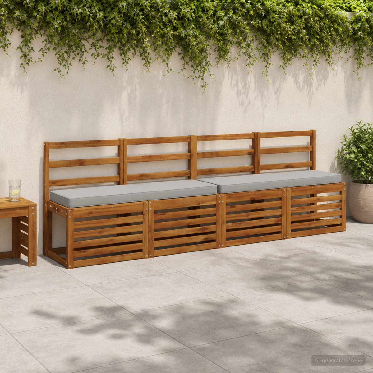 vidaXL 2-Piece Bench Cushions VUGHT 2 pcs 100% Polyester Grey 1