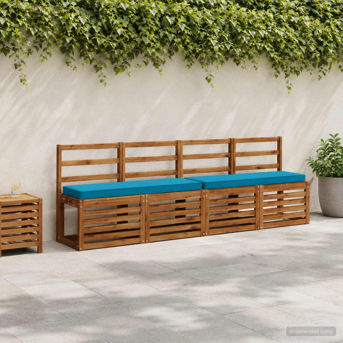 vidaXL 2-Piece Bench Cushions VUGHT 2 pcs 100% Polyester Light Blue 1