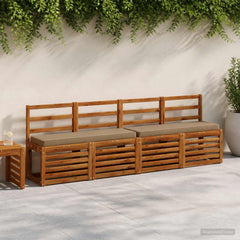 vidaXL 2-Piece Bench Cushions VUGHT 2 pcs 100% Polyester Taupe 1