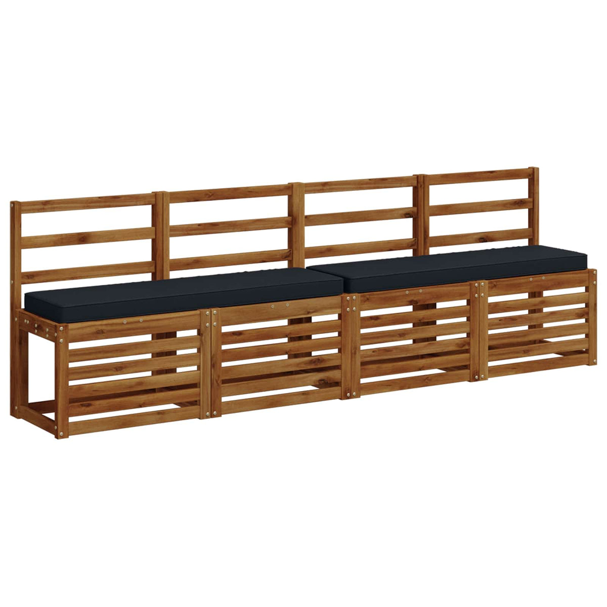 vidaXL 2-Piece Bench Cushions VUGHT 2 pcs 100% Polyester Dark Blue 3