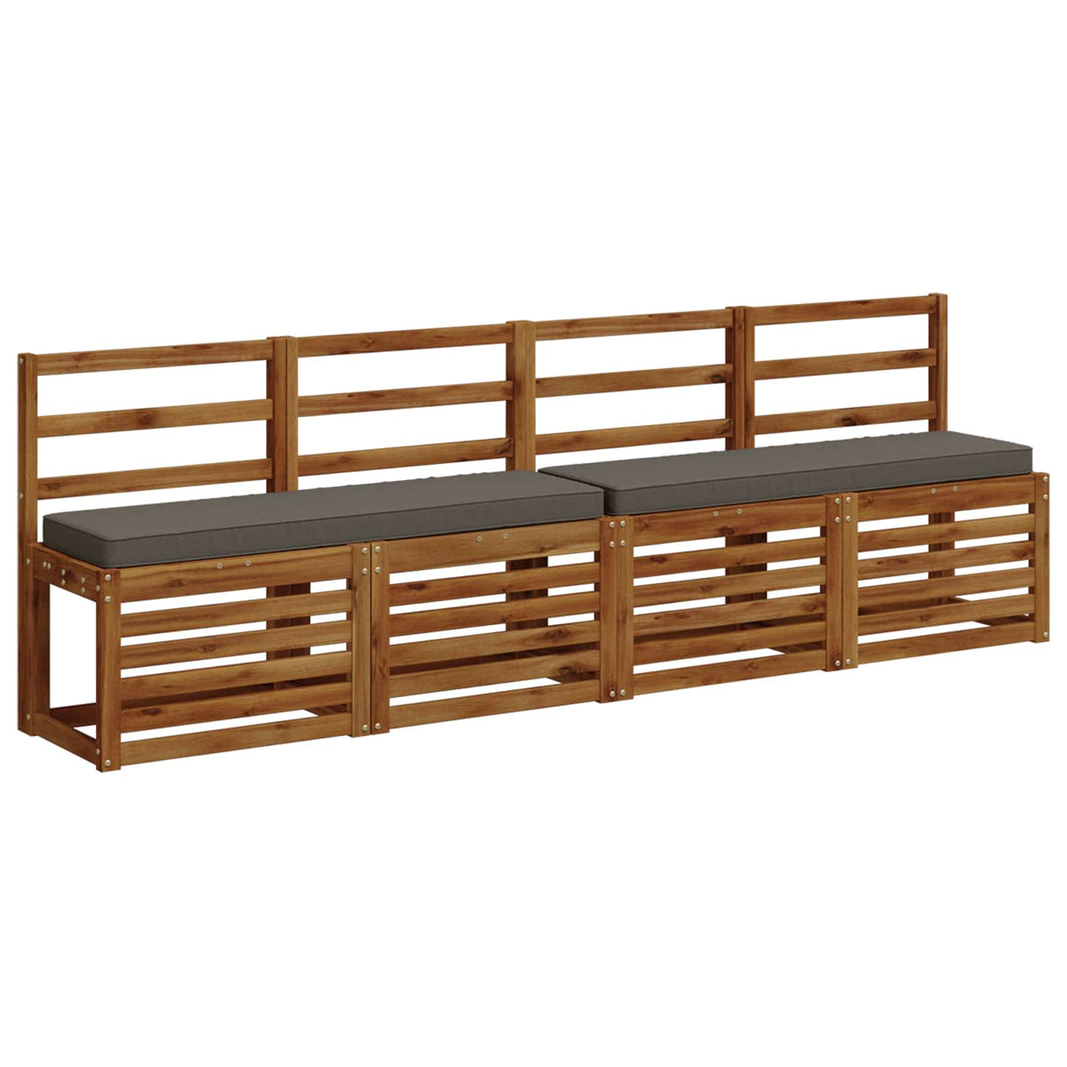 vidaXL 2-Piece Bench Cushions VUGHT 2 pcs 100% Polyester Grey 3