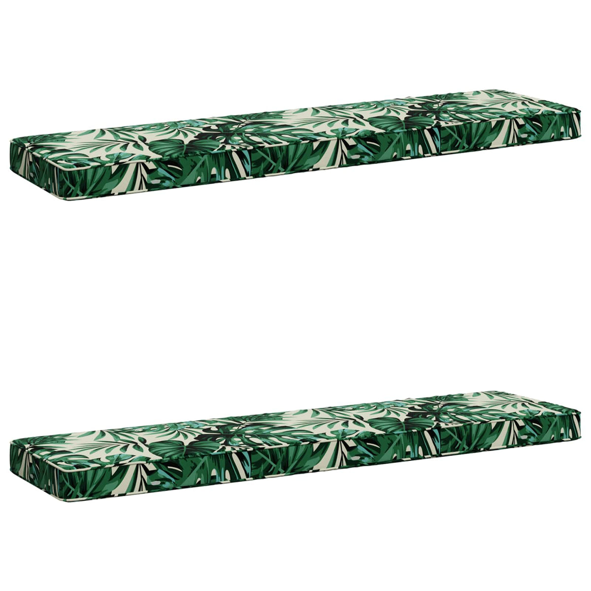 vidaXL 2-Piece Bench Cushions VUGHT 2 pcs 100% Polyester Leaf Pattern 2