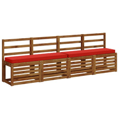 vidaXL 2-Piece Bench Cushions VUGHT 2 pcs 100% Polyester Red 3