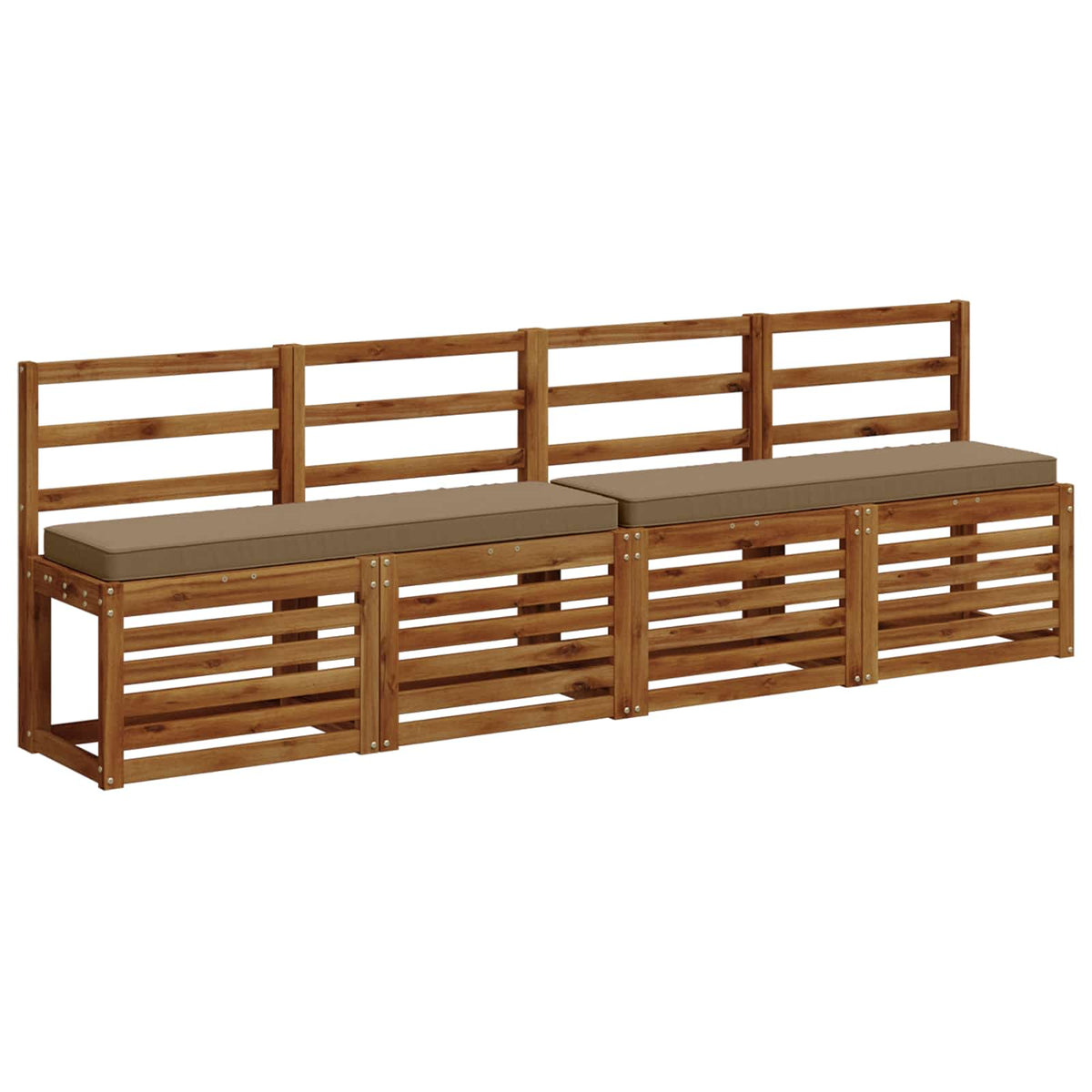2-Piece Bench Cushions VUGHT 100% Polyester Taupe 2 pcs