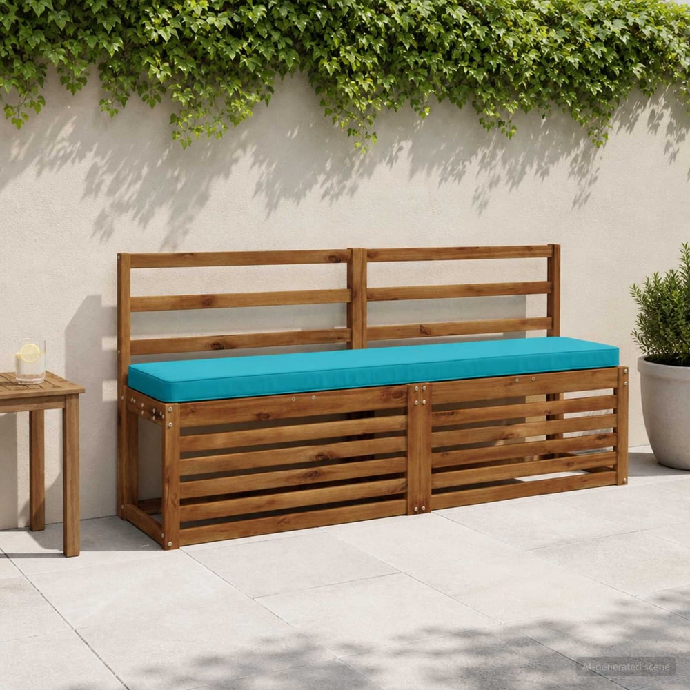 2-Piece Bench Cushions VUGHT 2 pcs 100% Polyester Turquoise 1