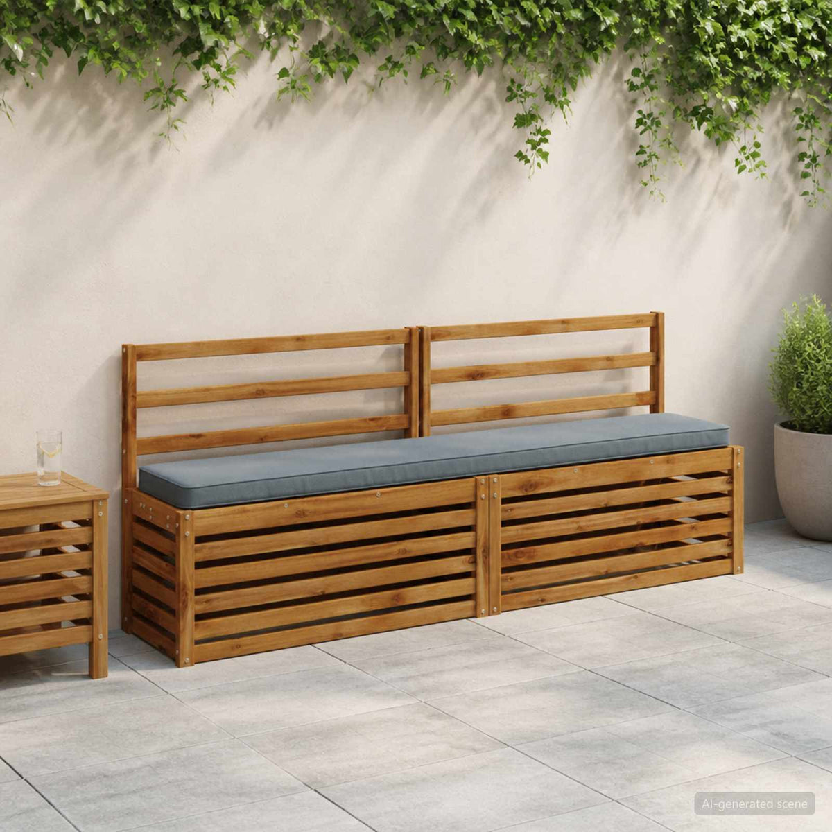 2-Piece Bench Cushions VUGHT 2 pcs 100% Polyester Blue 1