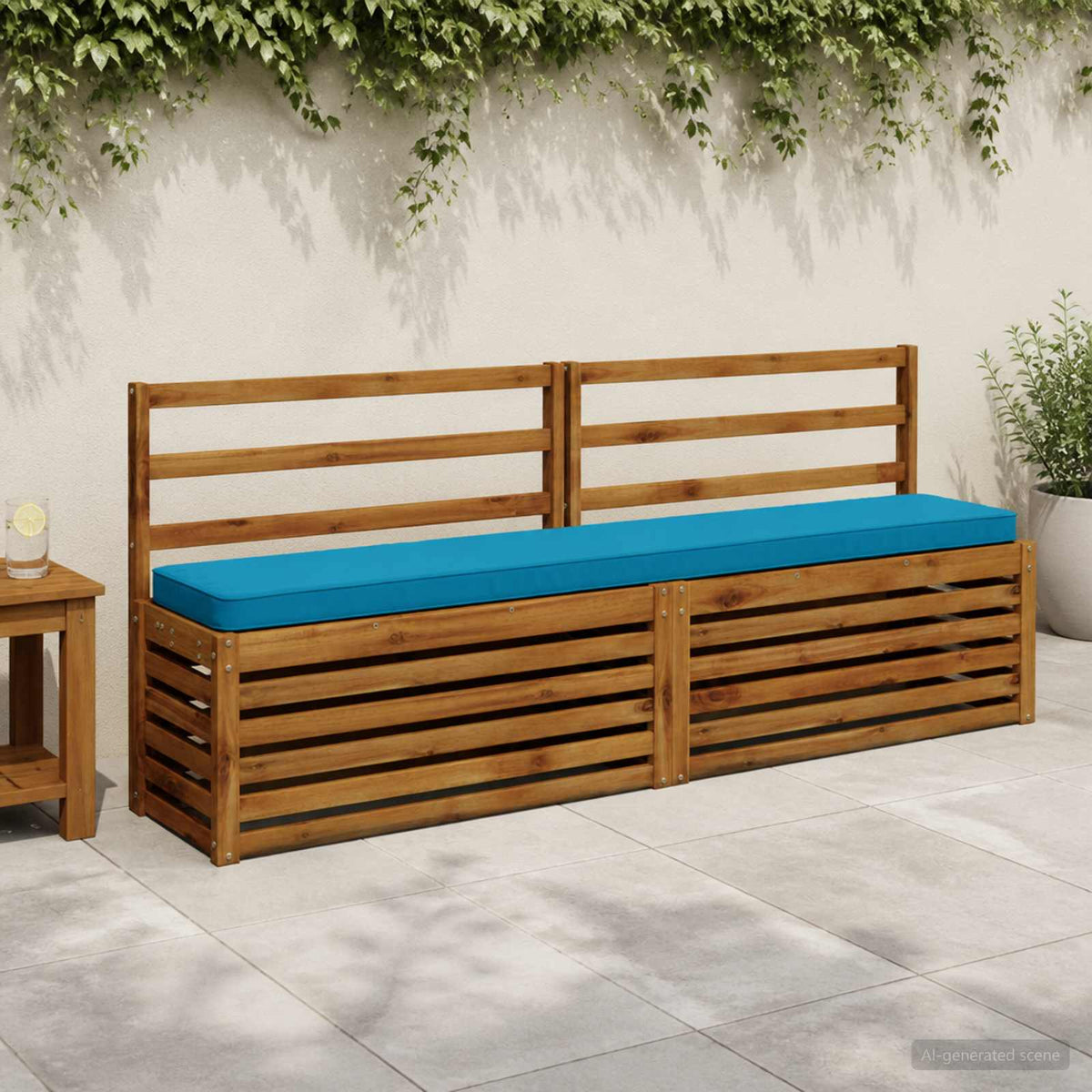 2-Piece Bench Cushions VUGHT 2 pcs 100% Polyester Light Blue 1