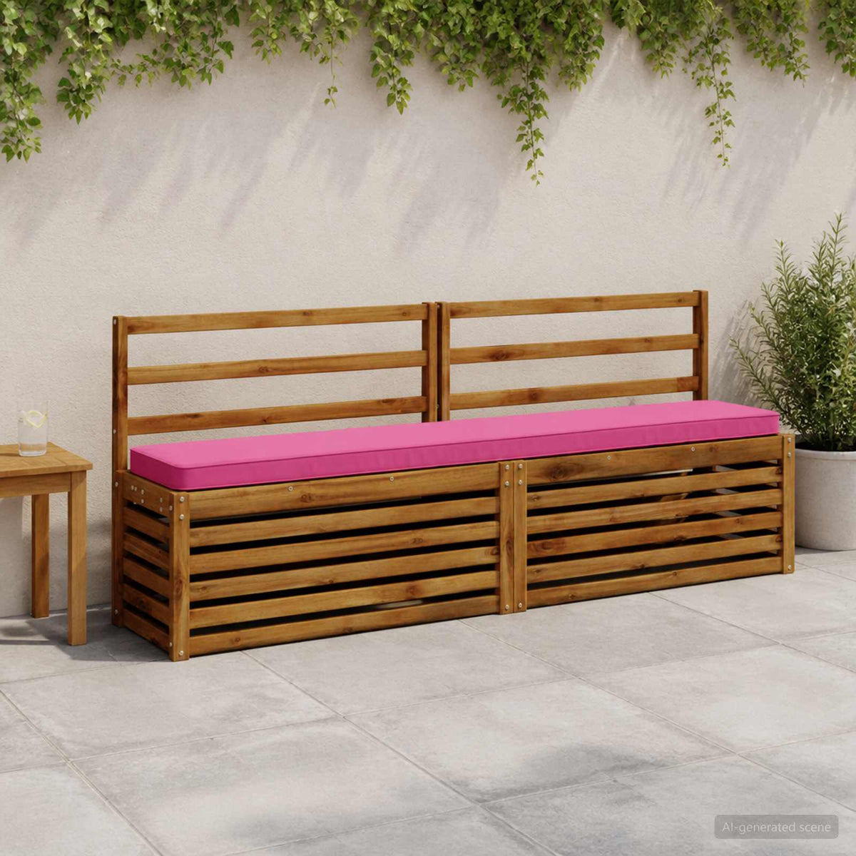 2-Piece Bench Cushions VUGHT 2 pcs 100% Polyester Pink 1