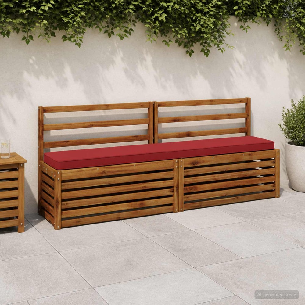 2-Piece Bench Cushions VUGHT 2 pcs 100% Polyester Wine Red 1