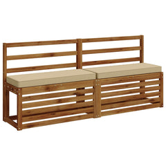 vidaXL 2-Piece Bench Cushions VUGHT 2 pcs 100% Polyester Beige 3