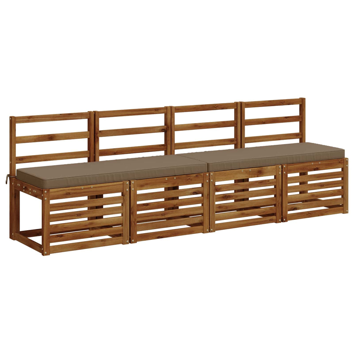 vidaXL 2-Piece Bench Cushions VUGHT 2 pcs 100% Polyester Taupe 3