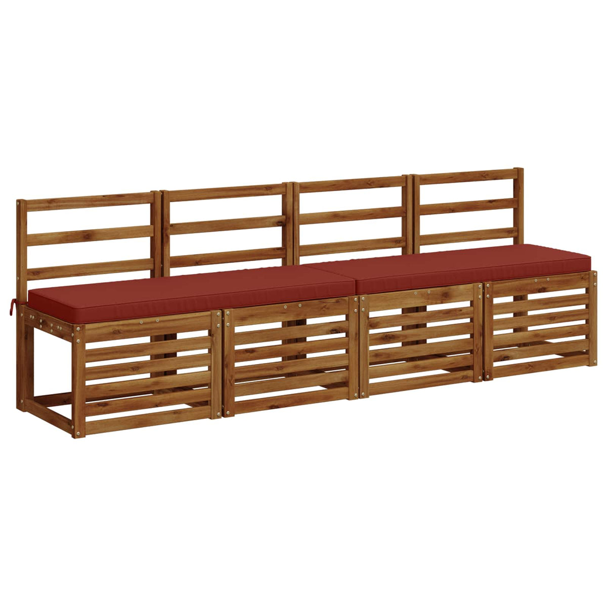 vidaXL 2-Piece Bench Cushions VUGHT 2 pcs 100% Polyester Red 3