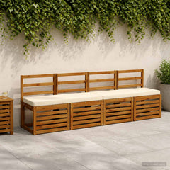 vidaXL 2-Piece Bench Cushions VUGHT 2 pcs 100% Polyester Cream 1