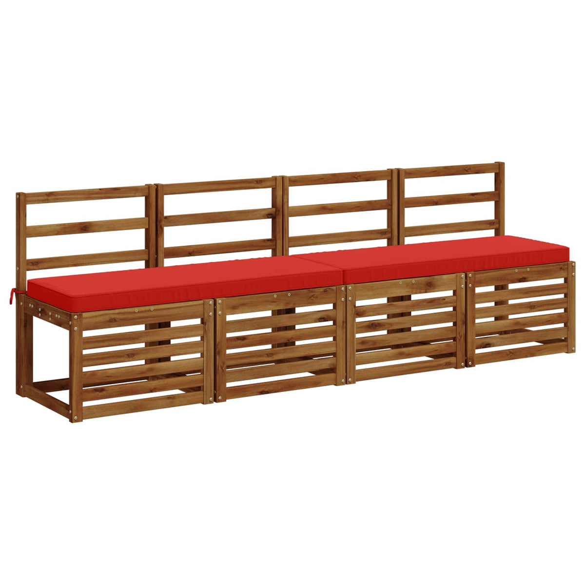 vidaXL 2-Piece Bench Cushions VUGHT 2 pcs 100% Polyester Red 3