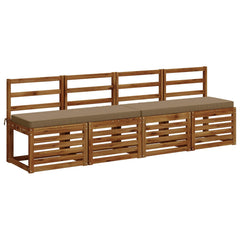 vidaXL 2-Piece Bench Cushions VUGHT 2 pcs 100% Polyester Taupe 3