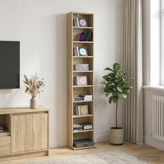 vidaXL CD Cabinet Sonoma Oak 33 x 23.5 x 175 cm Engineered Wood 1