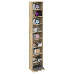 vidaXL CD Cabinet Sonoma Oak 33 x 23.5 x 175 cm Engineered Wood 3