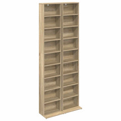 vidaXL CD Cabinet 2 pcs Sonoma Oak 33 x 23.5 x 175 cm Engineered Wood 2