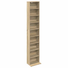 vidaXL CD Cabinet 2 pcs Sonoma Oak 33 x 23.5 x 175 cm Engineered Wood 4
