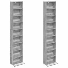 vidaXL CD Cabinet 2 pcs Grey Sonoma 33 x 23.5 x 175 cm Engineered Wood 5